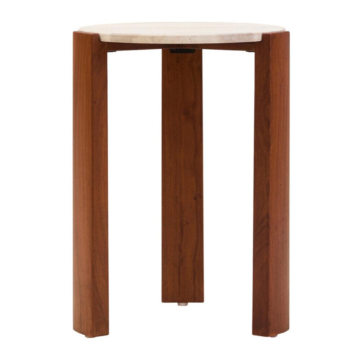 Palermo Travertine Top Round Side Table main product photo