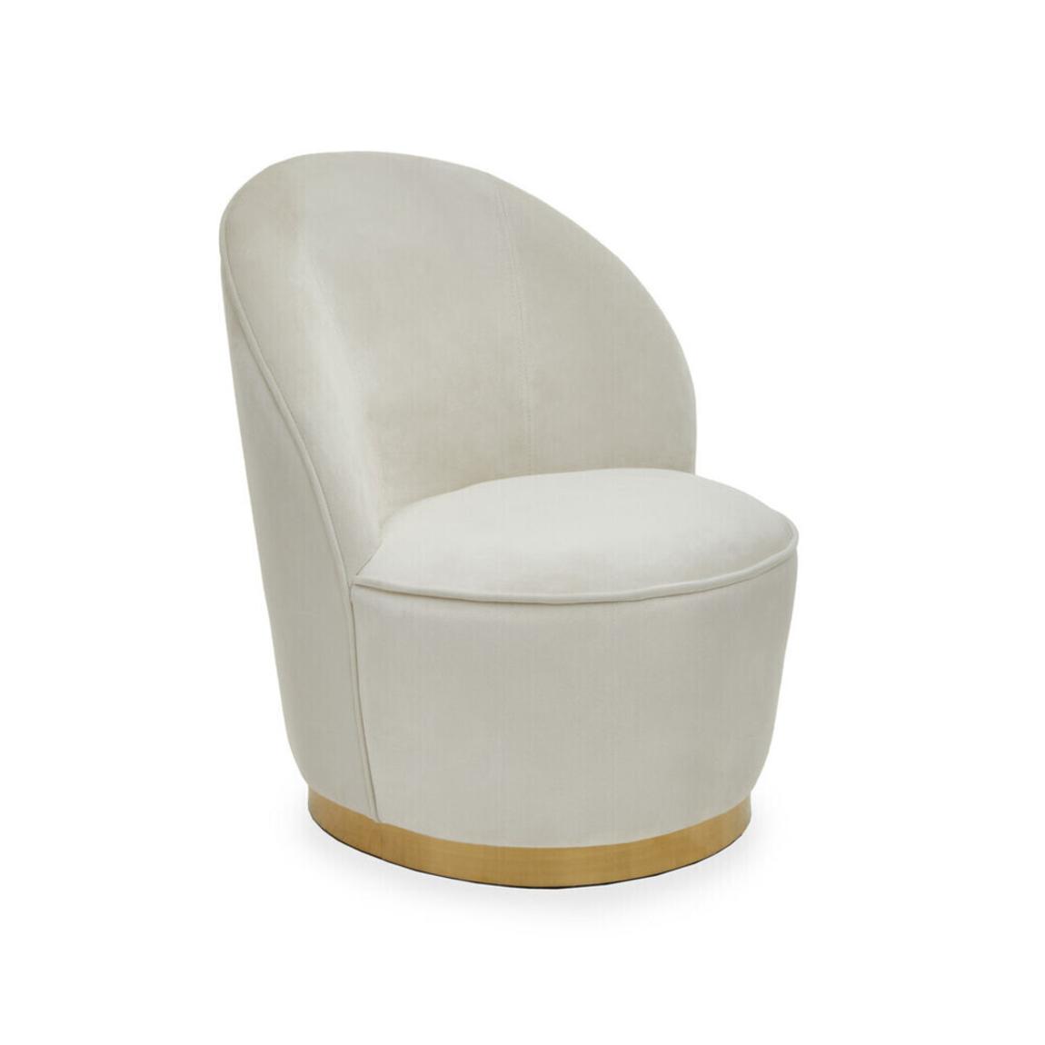 Kids Tamra Cream Velvet Gold Base Chair main product photo