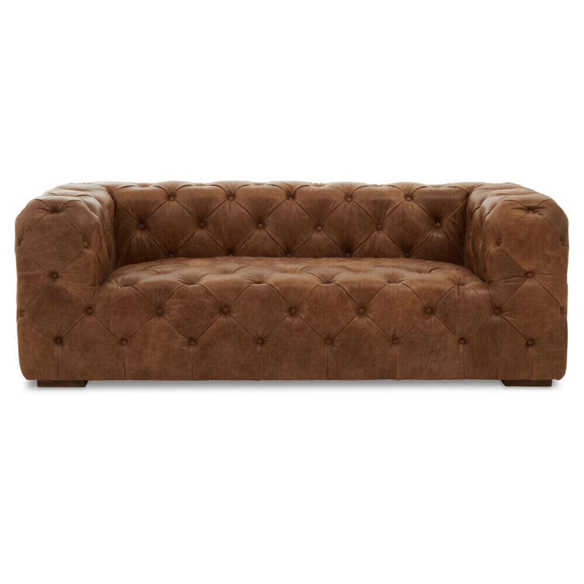 Hoxton Three Seat Tufted Leather Sofa main product photo
