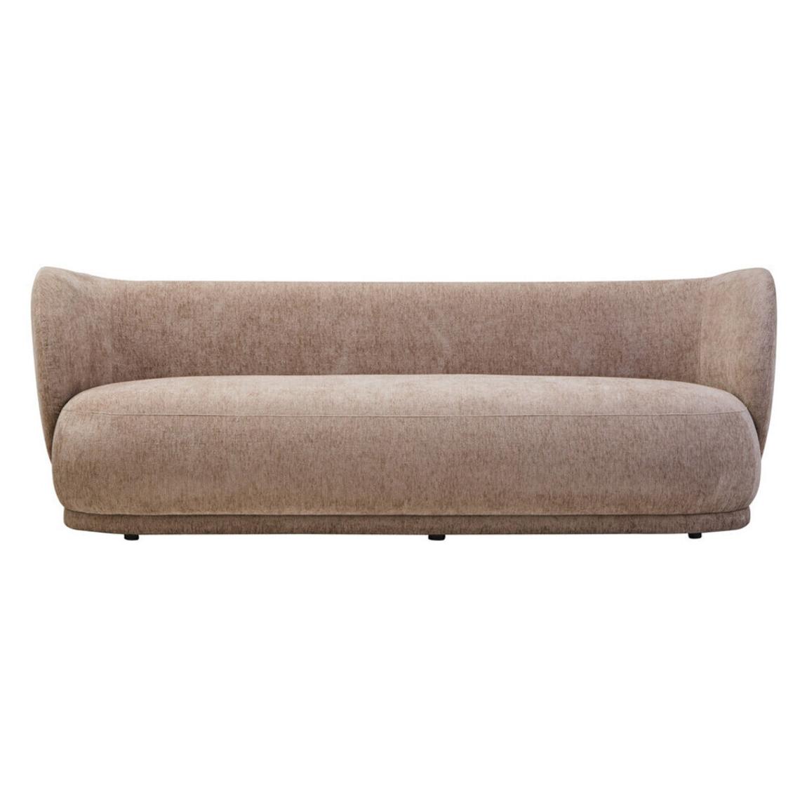 Delray Deep Stone Chenille Curved Three Seater Sofa main product photo