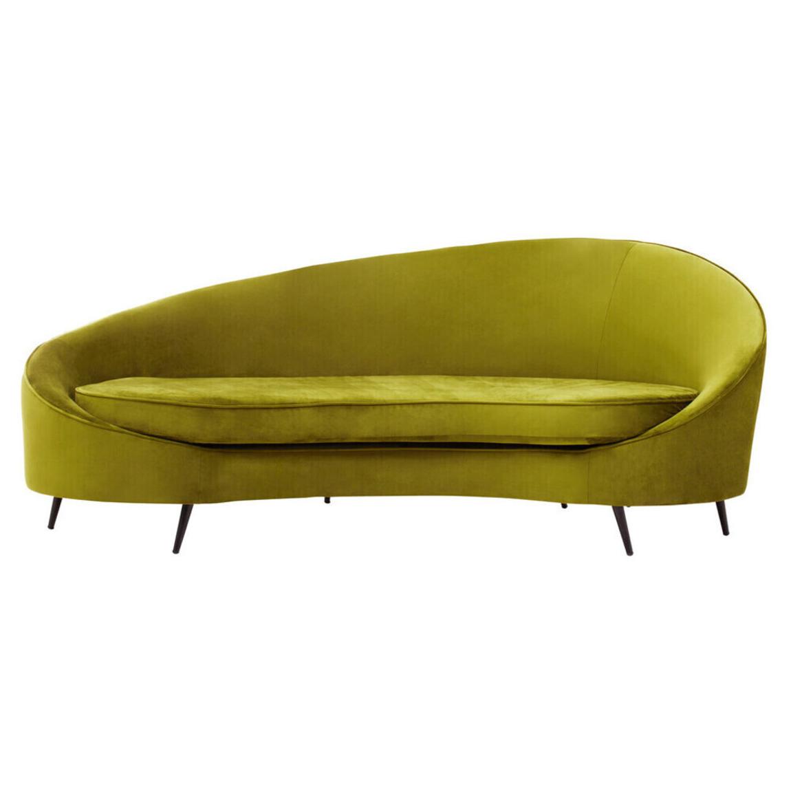 Hasina Three Seat Olive Velvet Sofa main product photo
