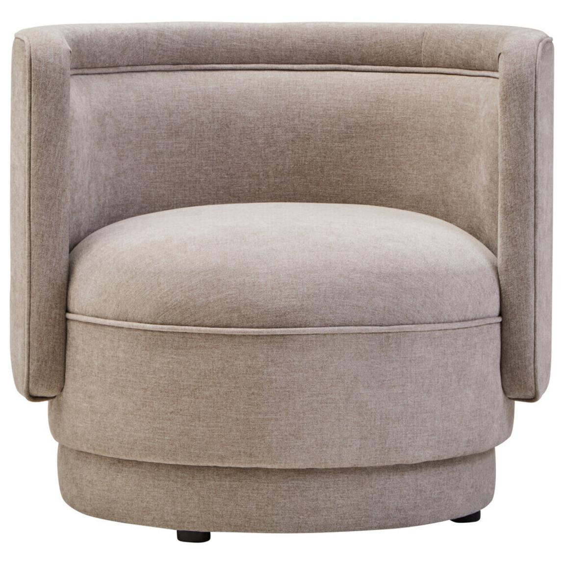 Drake Taupe Chenille Curved Chair main product photo