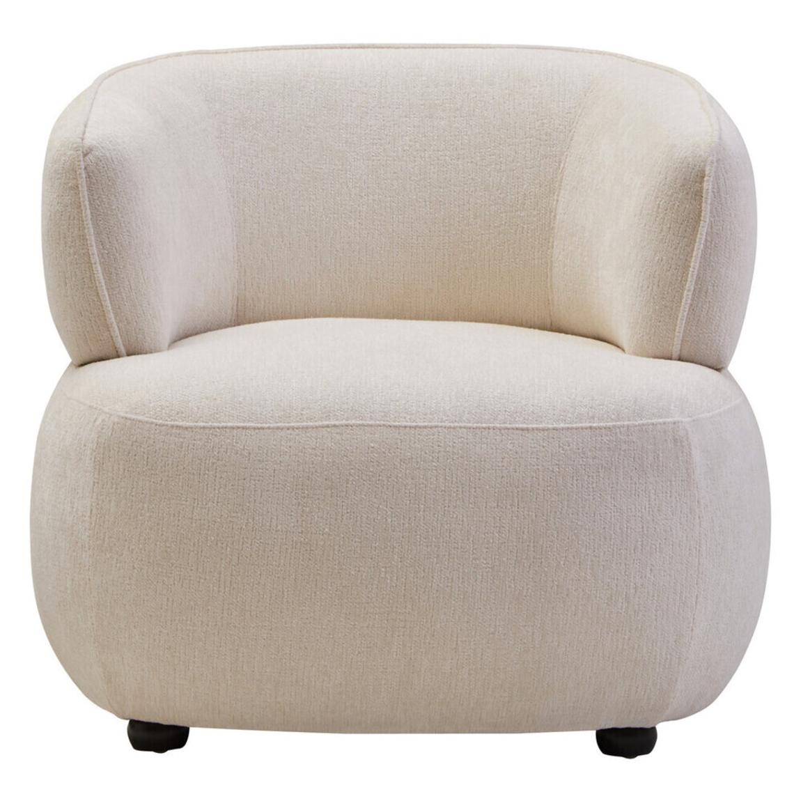 Dasha Ivory Chenille Curved Chair main product photo