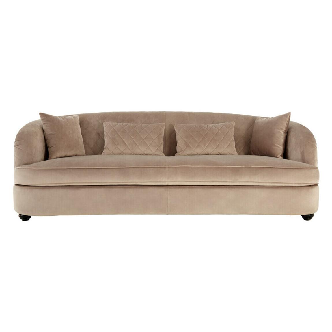 Fiji Three Seat Grey Cotton Velvet Sofa main product photo