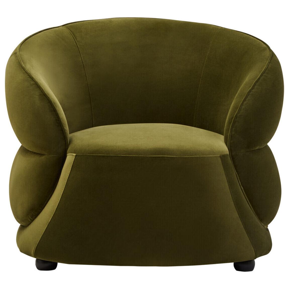 Darla Forest Green Curved Velvet Chair main product photo
