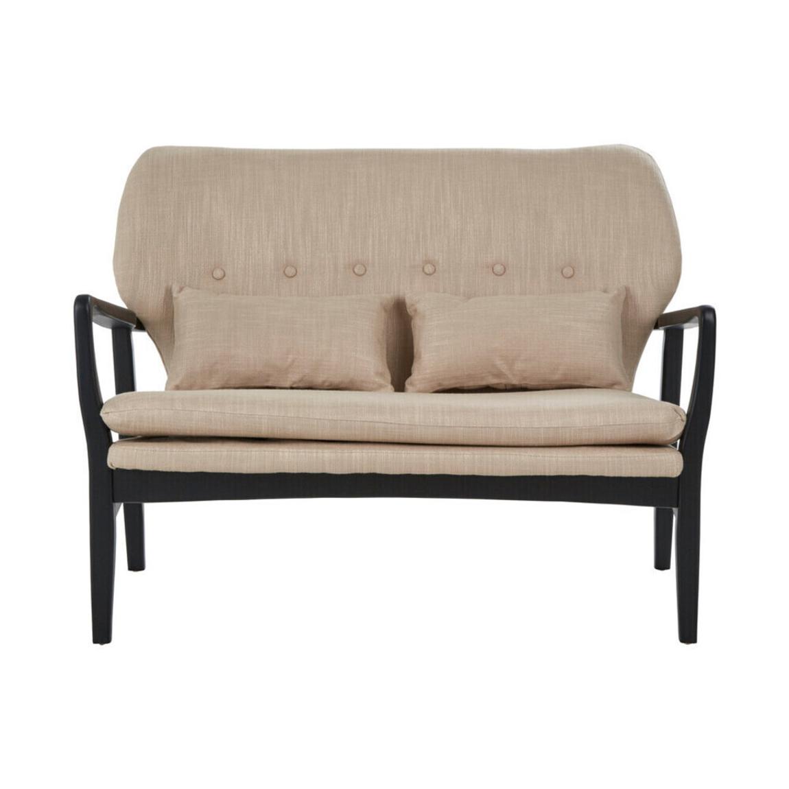 Stockholm 2 Seat Beige Sofa With Black Wood Frame main product photo