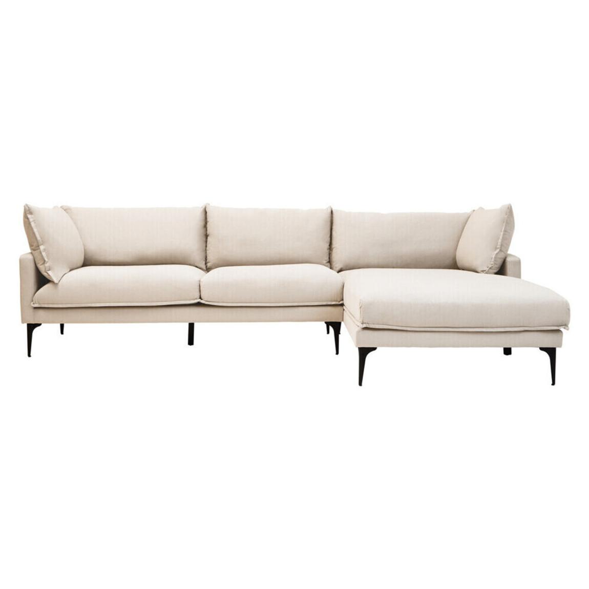 Troyes Cream Three Seat Right Chaise Sofa main product photo