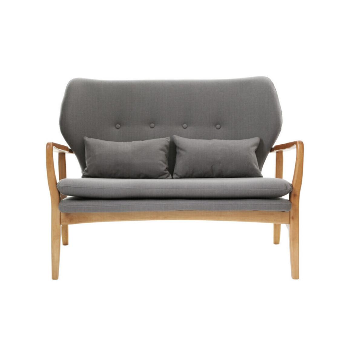 Stockholm 2 Seat Grey Sofa With Birchwood Frame main product photo
