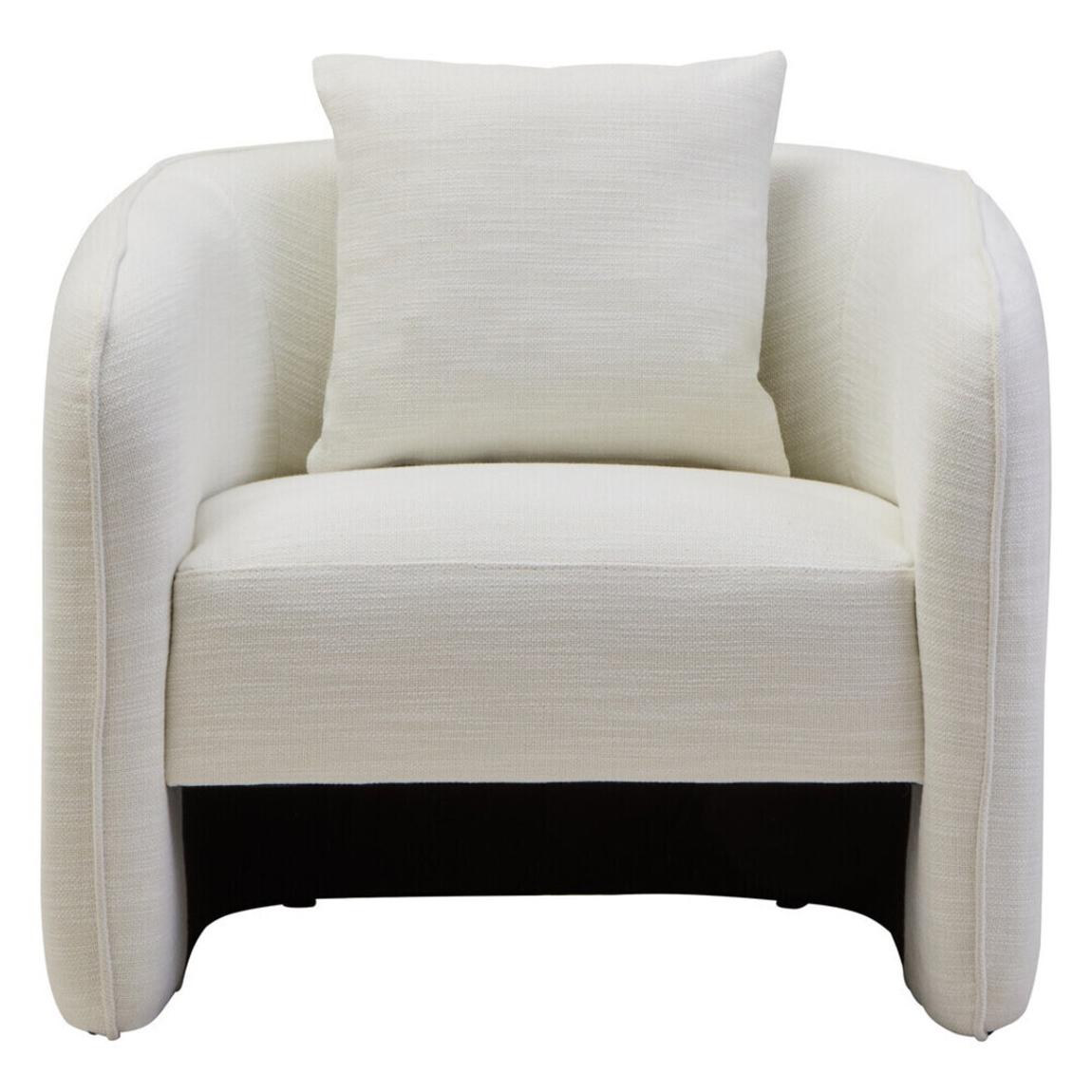 Bilani Cream Linen Effect Curved Chair main product photo