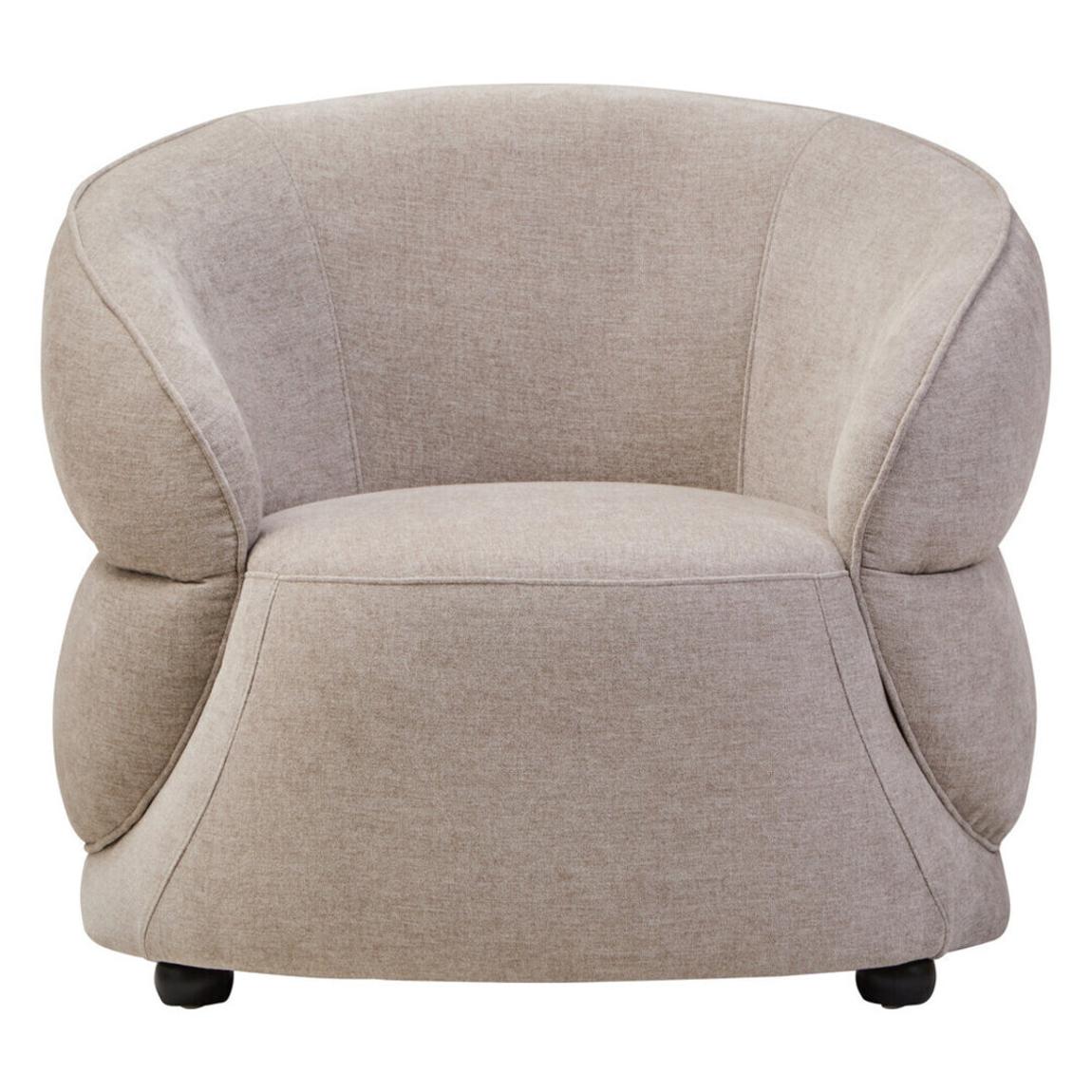 Daphne Taupe Chenille Curved Chair main product photo