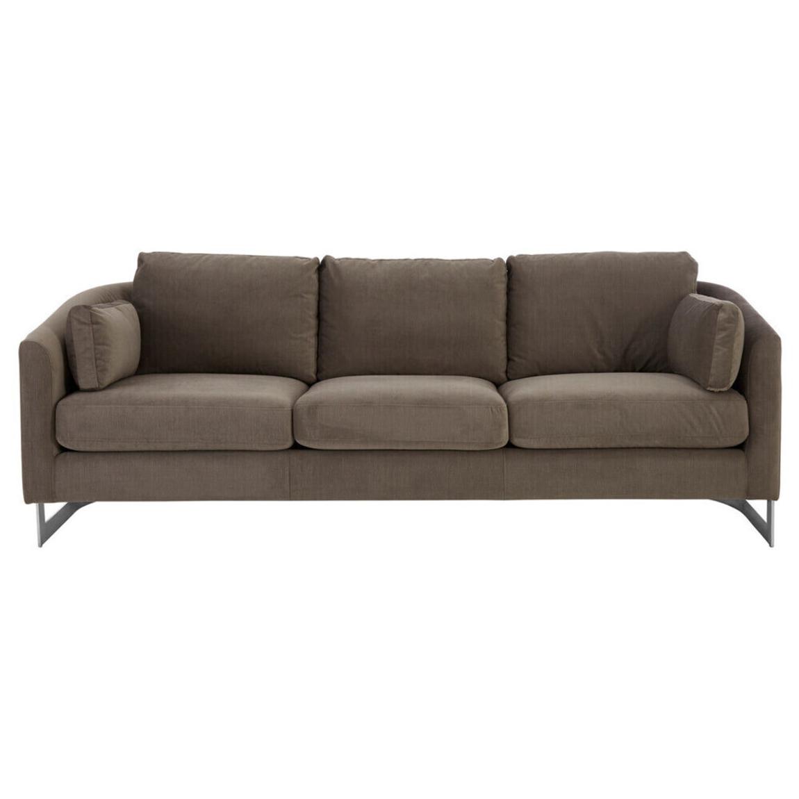 Freda Dark Grey Cotton Velvet 3 Seat Sofa main product photo