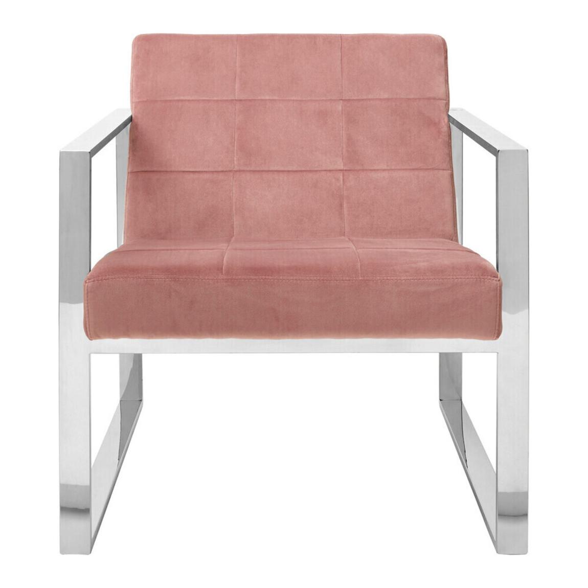 Vogue Pink Velvet Lounge Chair main product photo