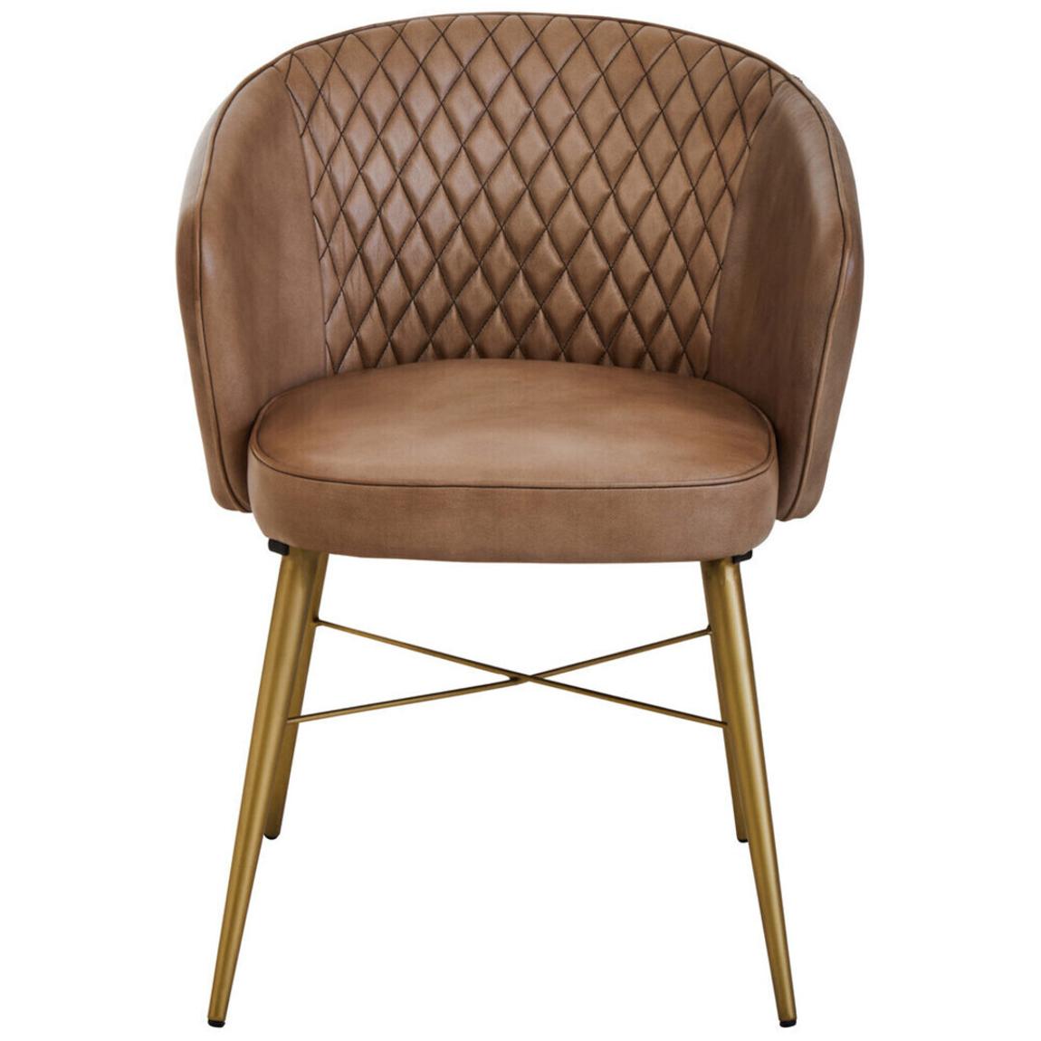 Buffalo Grey Leather Chair With Gold Finish Legs main product photo
