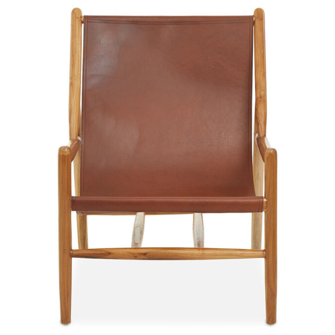 Kendari Antique Dark Brown Leather Chair main product photo