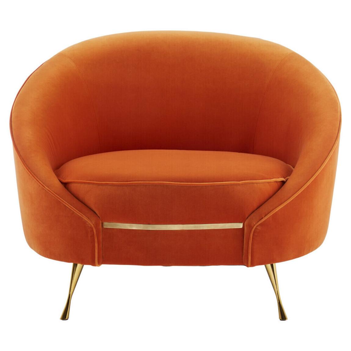 Manhattan Orange Velvet Armchair main product photo