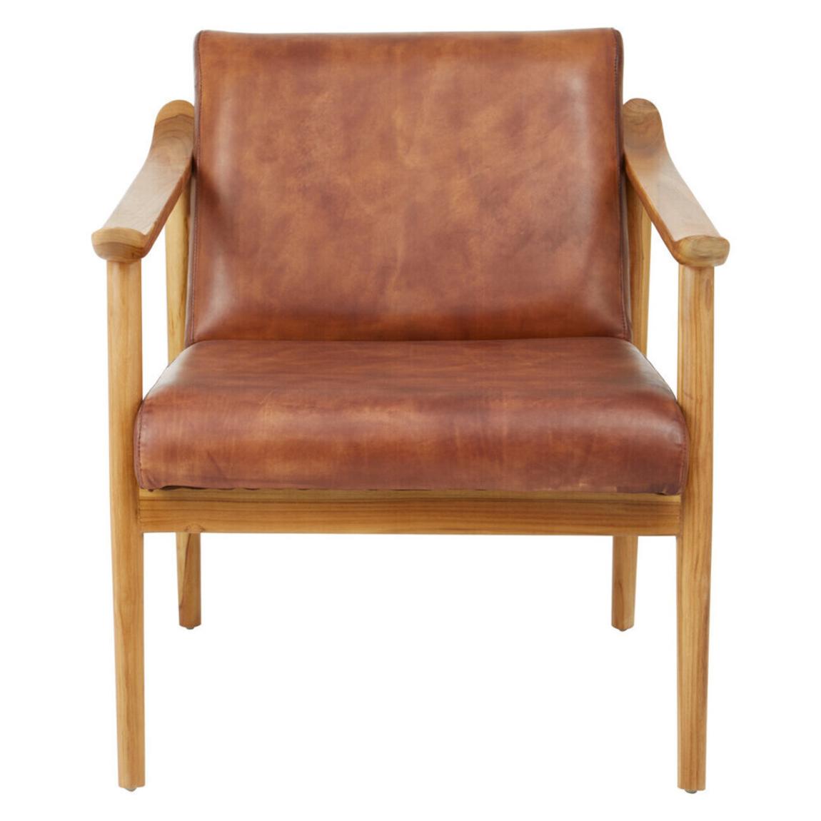 Kendari Chair With Brown Plain Leather main product photo