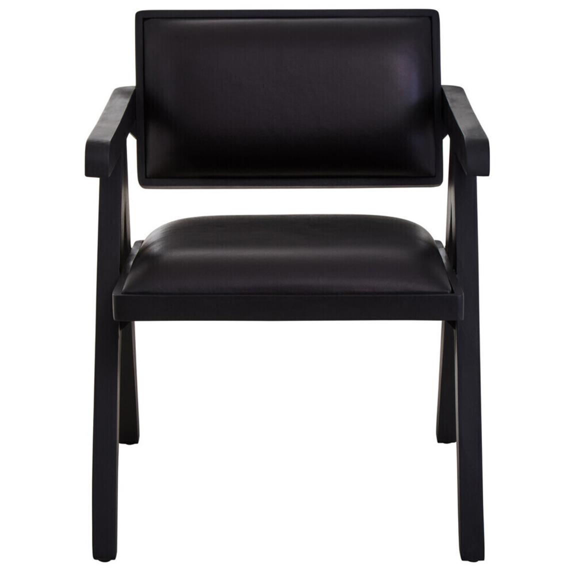 Buffalo Black Leather Armchair With Wood Frame main product photo