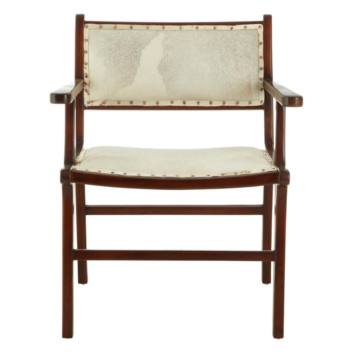 Kendari Leather Teak Wood Dining Chair main product photo