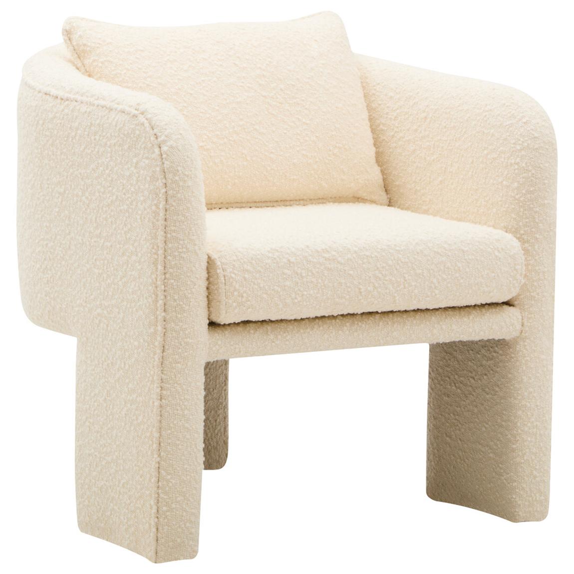 Ozzero Ivory Boucle Curved Armchair main product photo