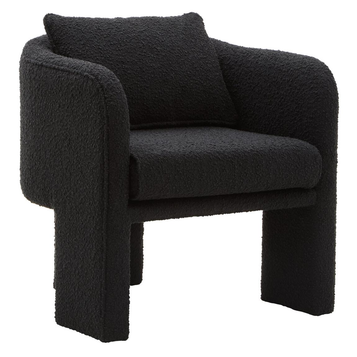 Ozzero Black Boucle Curved Armchair main product photo