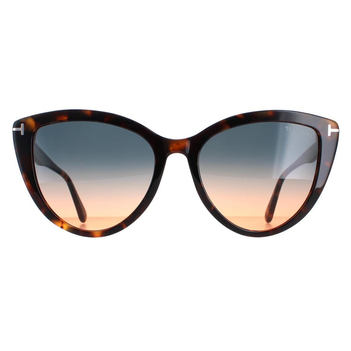 Tom Ford Sunglasses FT0915 Isabella 55P Coloured Havana Green Gradient main product photo