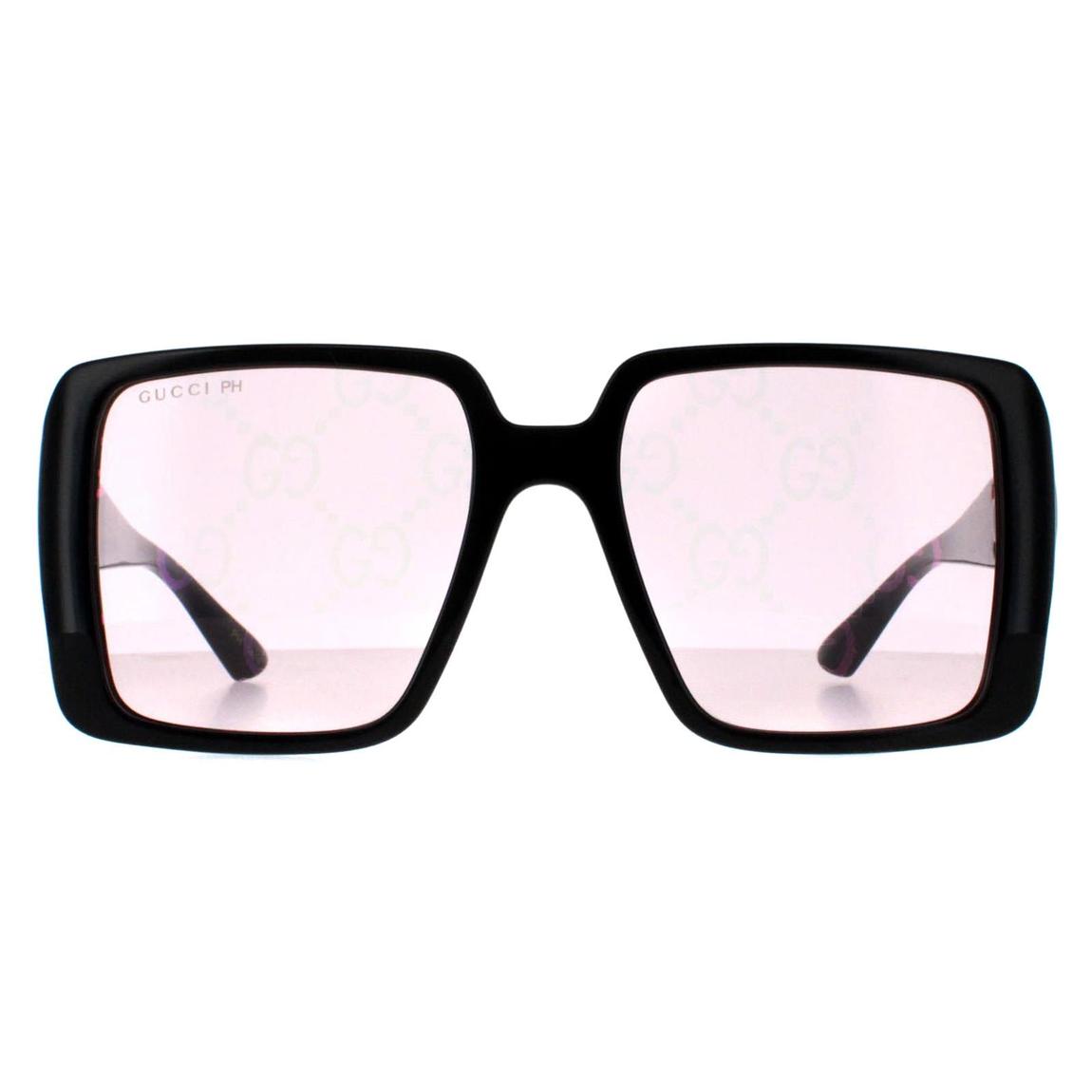 Gucci Sunglasses GG1692S 006 Black with Gold Dusky Pink w Logo Mirror Photochromic main product photo