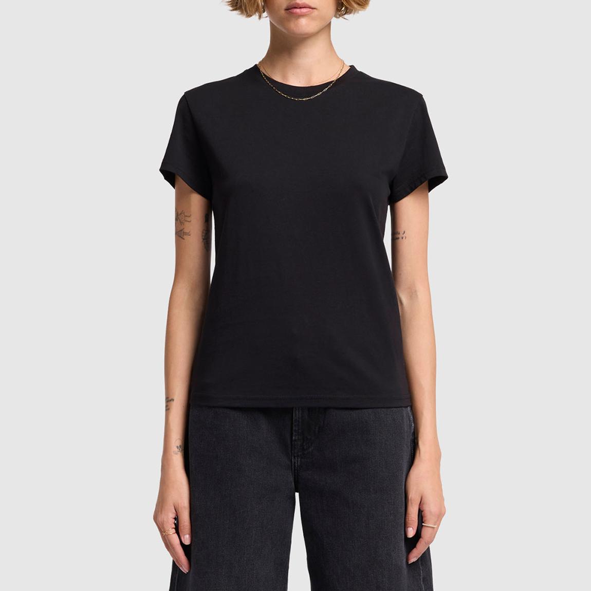 BLack Cotton Blend Basic T-shirt main product photo