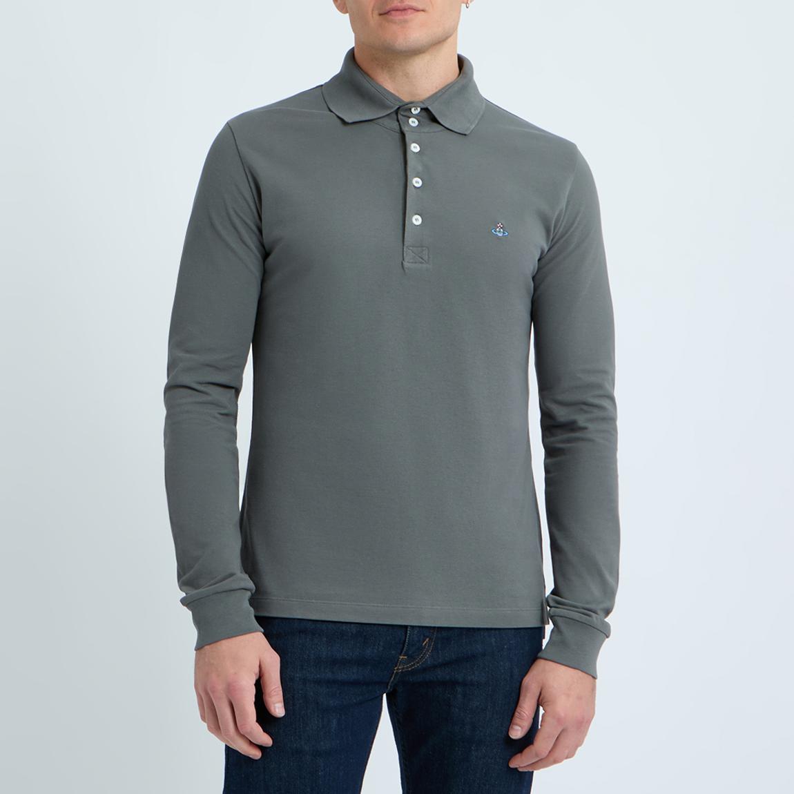 Vivienne Westwood Grey Long Sleeve Slim Polo Shirt - BrandAlley