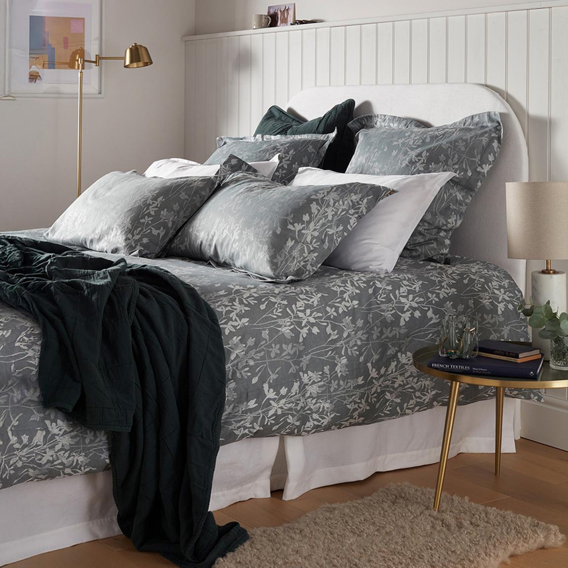 Florence Floral Jacquard 100% Cotton Duvet Cover, Single main product photo