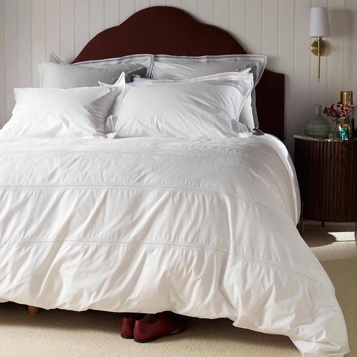 White Freya 100% Cotton Duvet Cover, Double main product photo