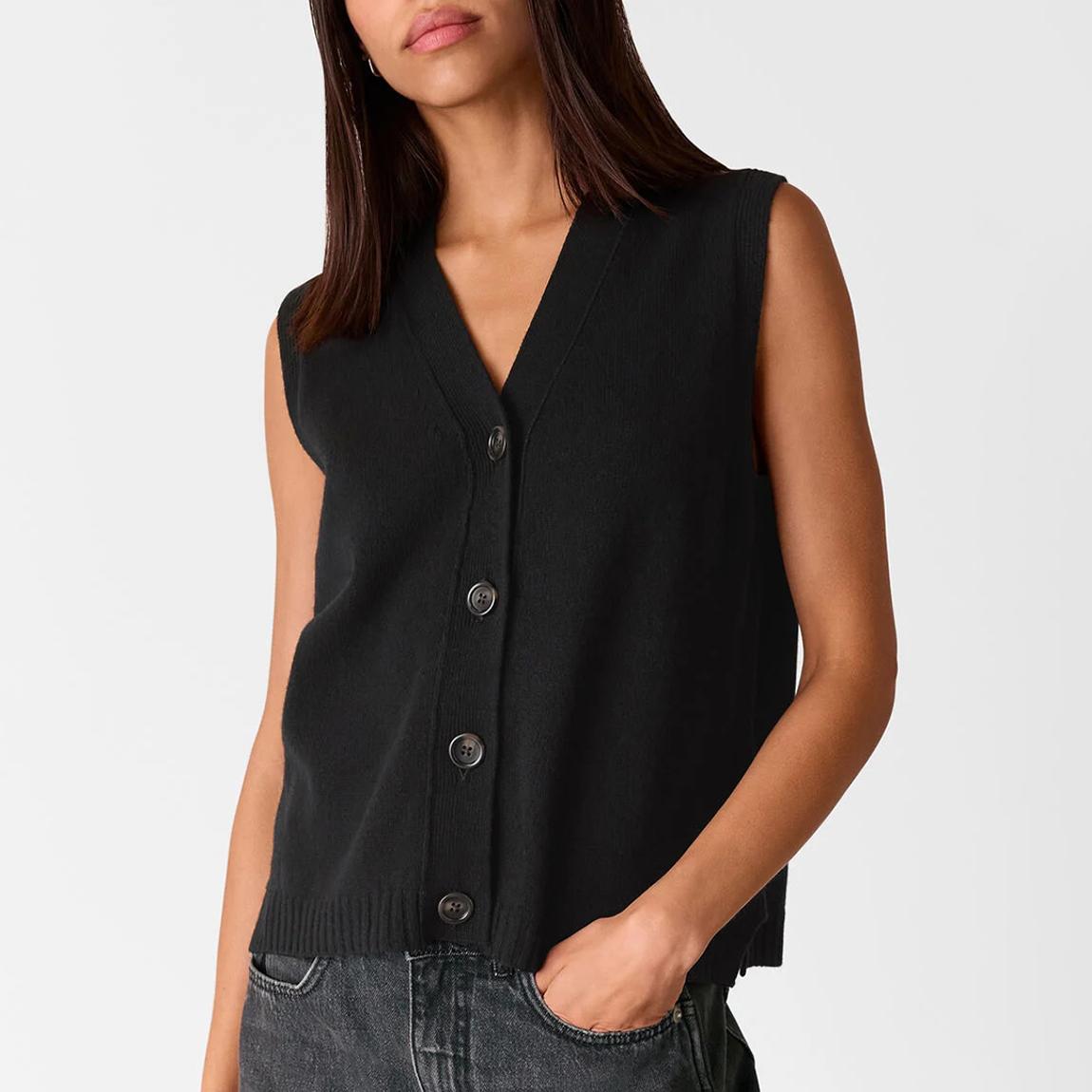 Black Wool Button Through Tank main product photo