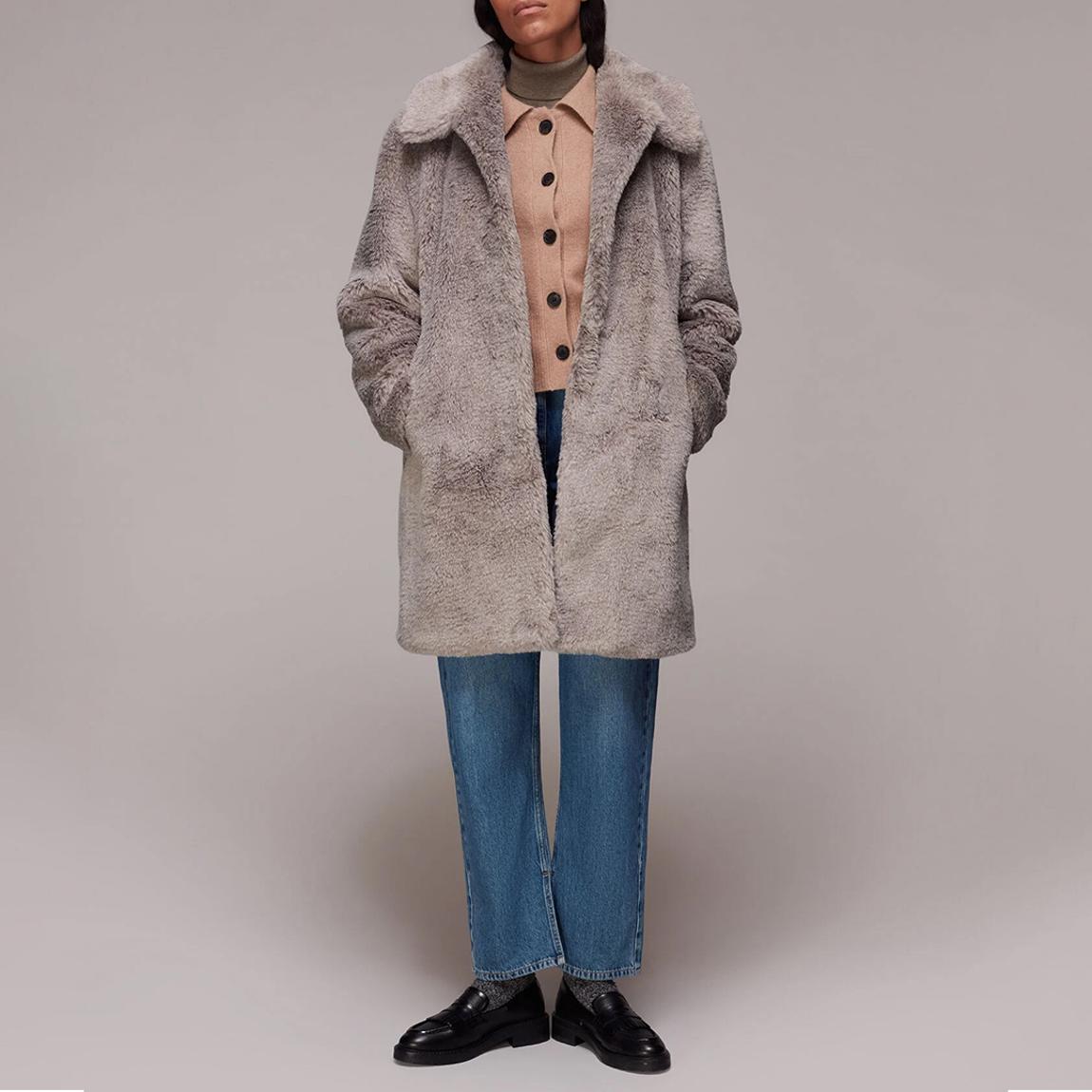 Grey Imogen Faux Fur Coat main product photo
