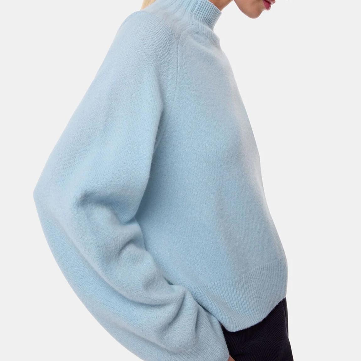 Pale Blue Wool Funnel Neck Knit Jumper main product photo