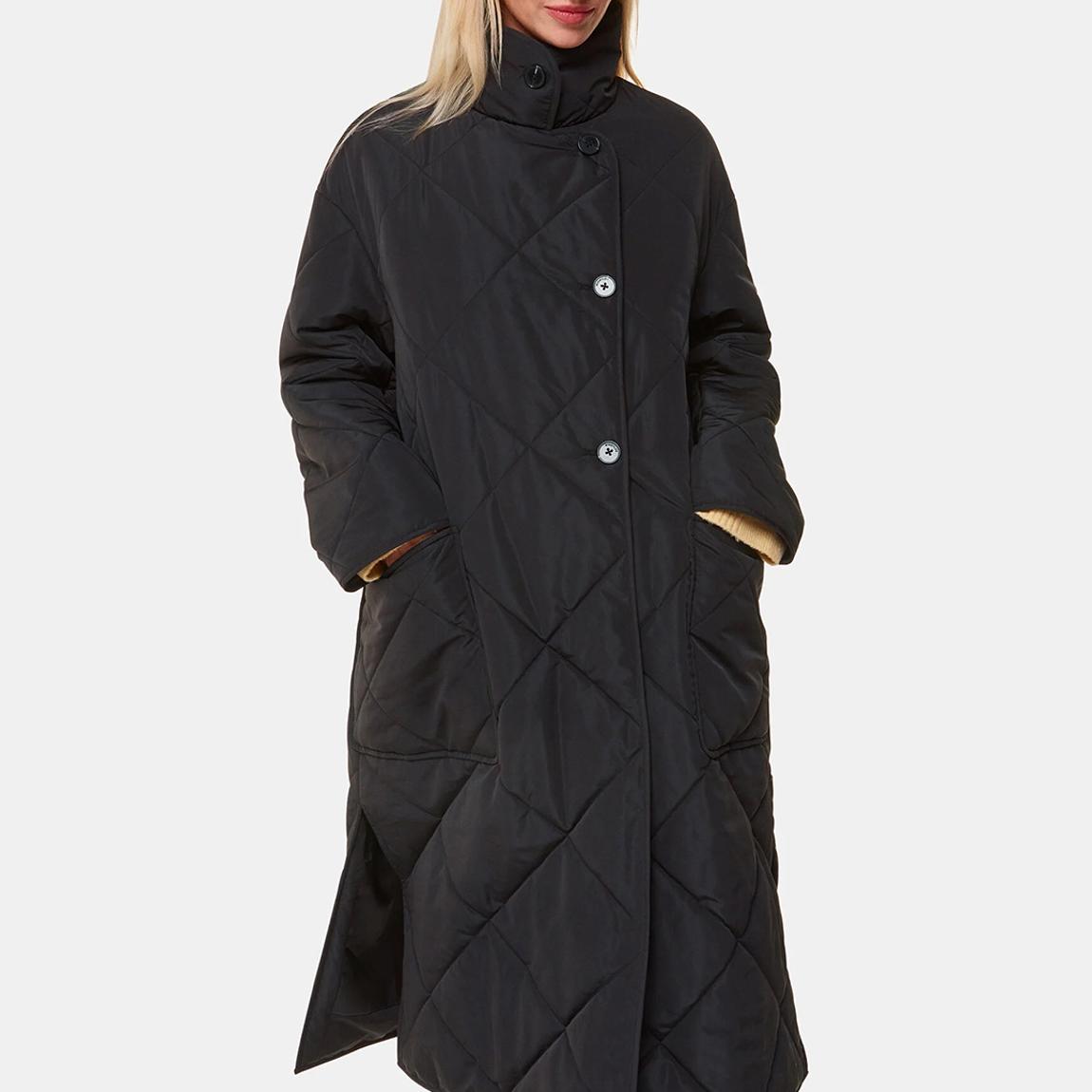 Black Alice Longline Quilted Coat main product photo