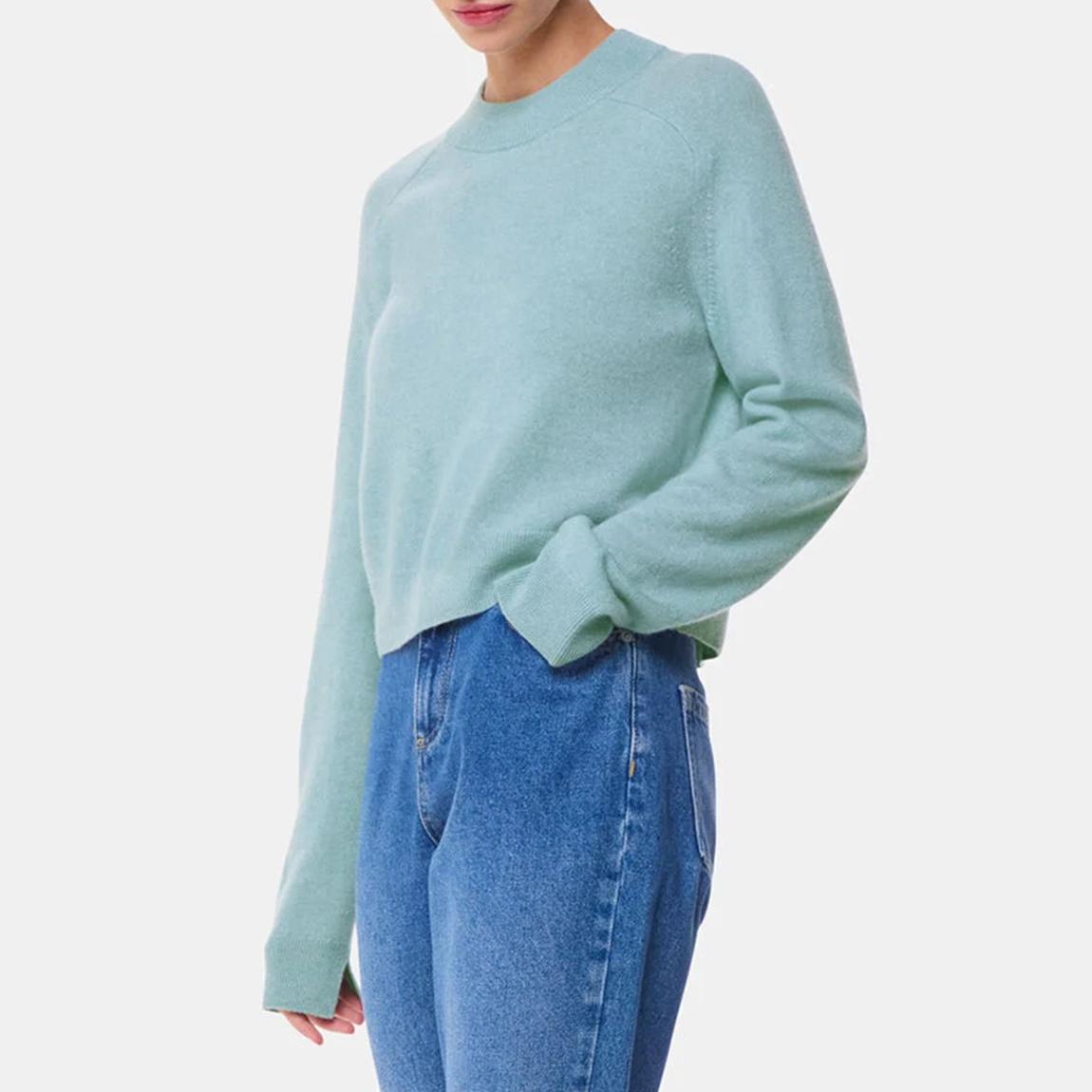 Pale Blue Cashmere Crop Crew Jumper main product photo