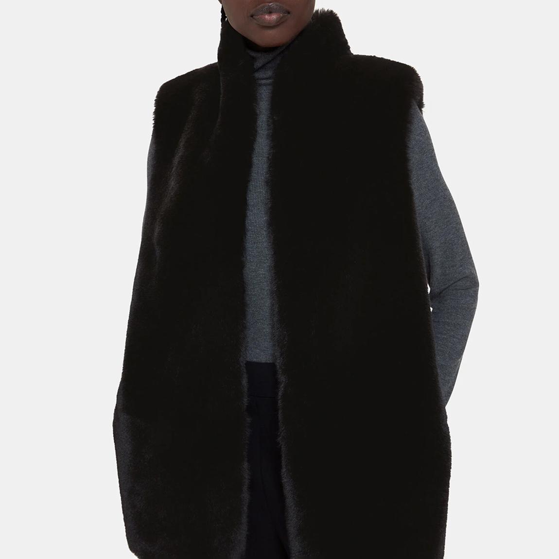 Black Faux Fur Gilet main product photo