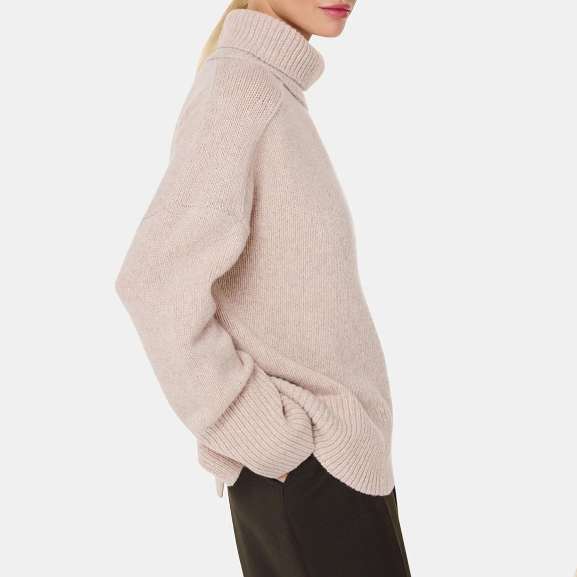 Ivory Wool Roll Neck Knit Jumper main product photo
