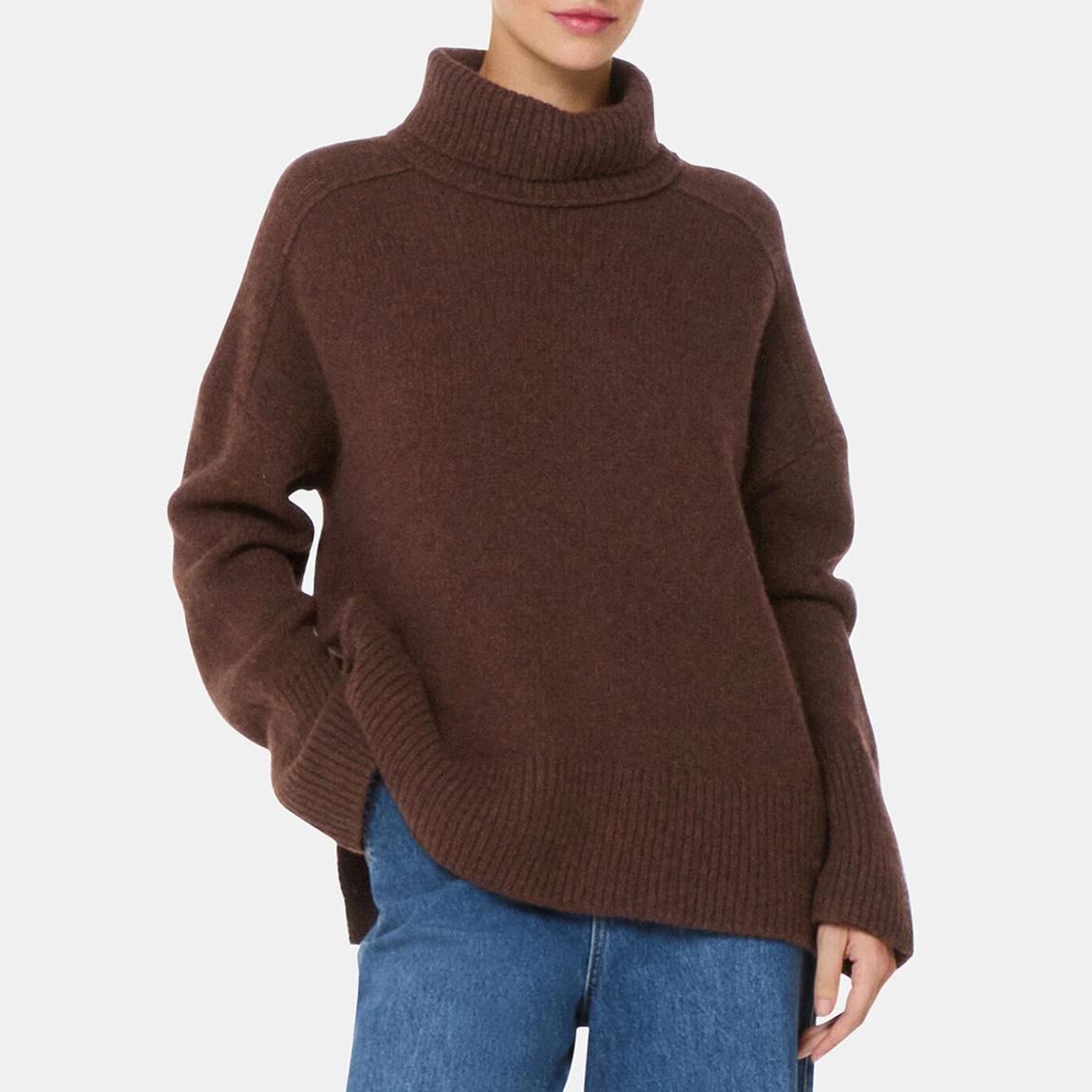Brown Wool Roll Neck Knit Jumper main product photo