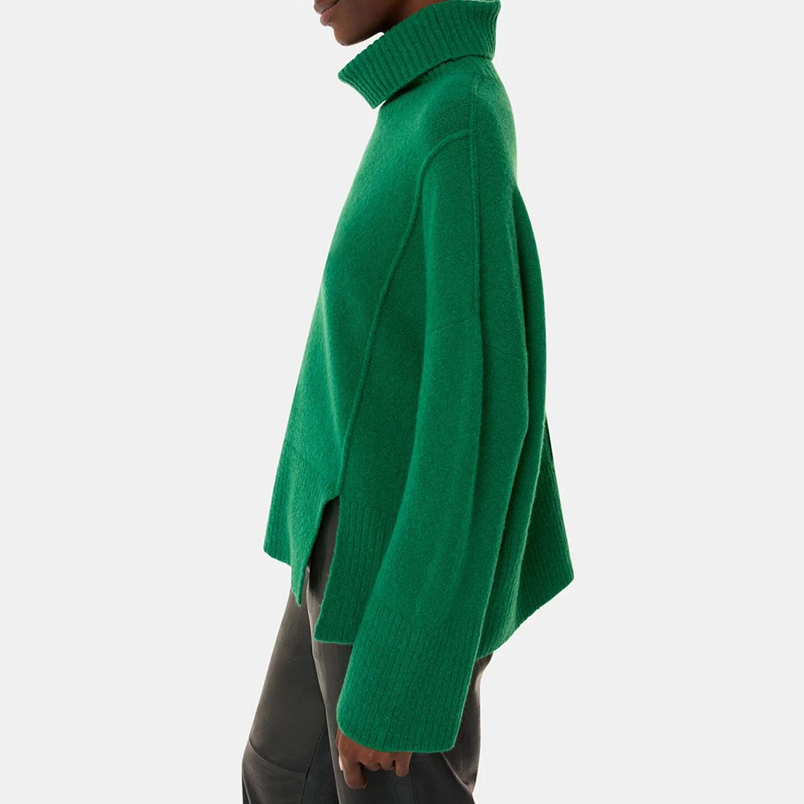 Green Wool Mix Roll Neck Jumper main product photo