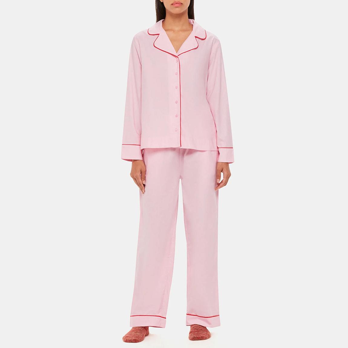 Pink/Multi Contrast Piping Pyjamas  main product photo