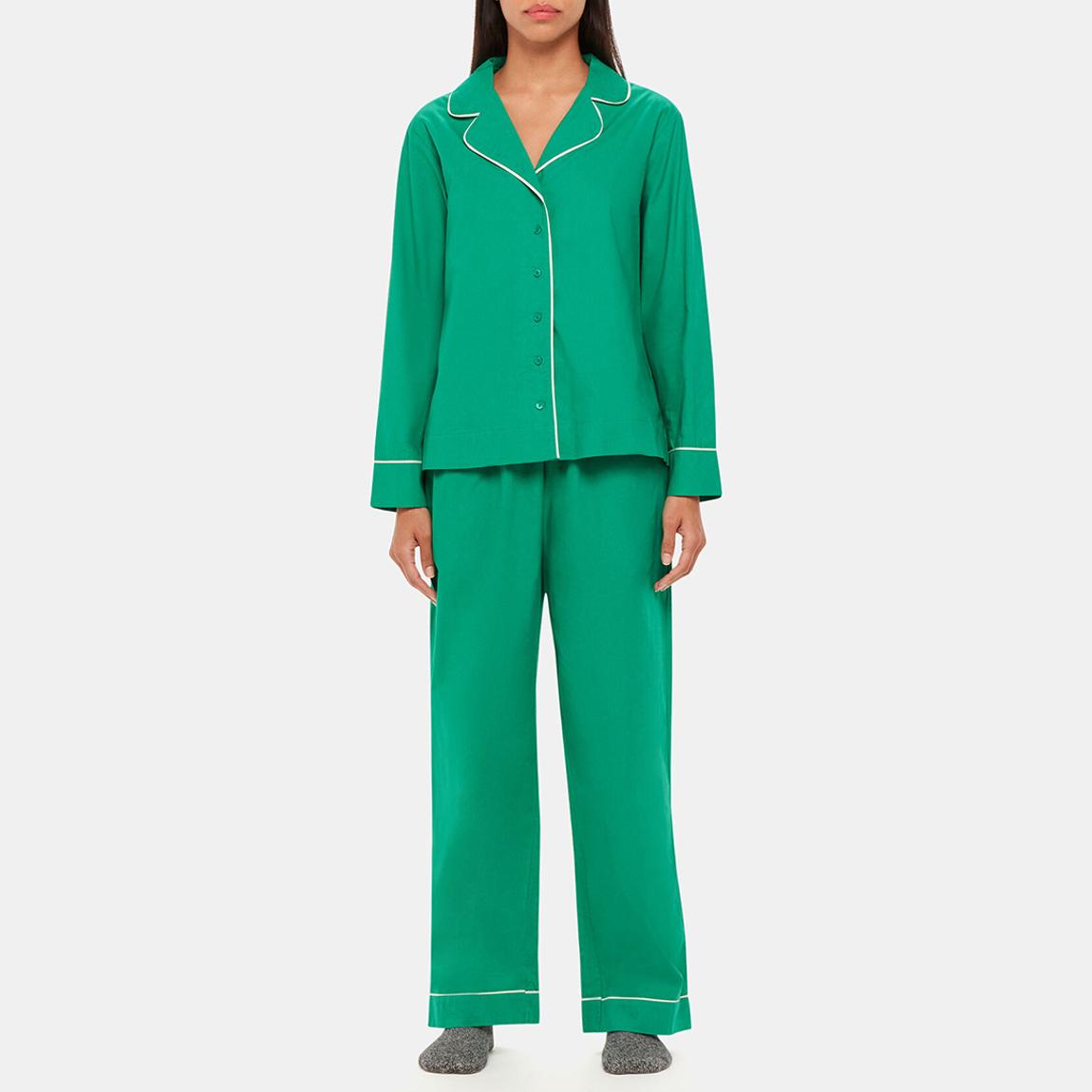 Green Contrast Piping Pyjamas  main product photo