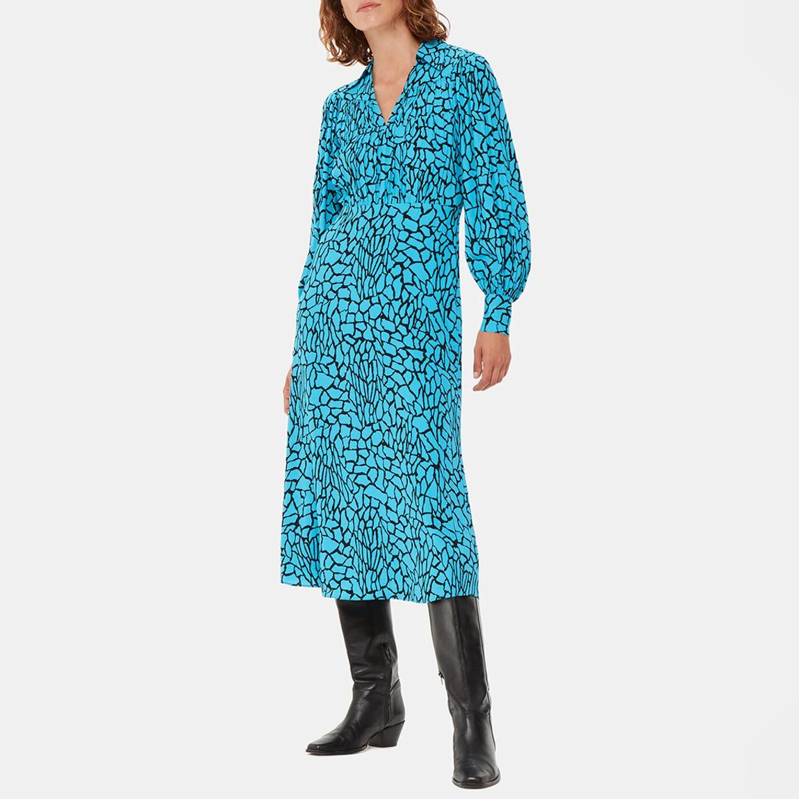 Blue Terrazzo Print Midi Dress main product photo