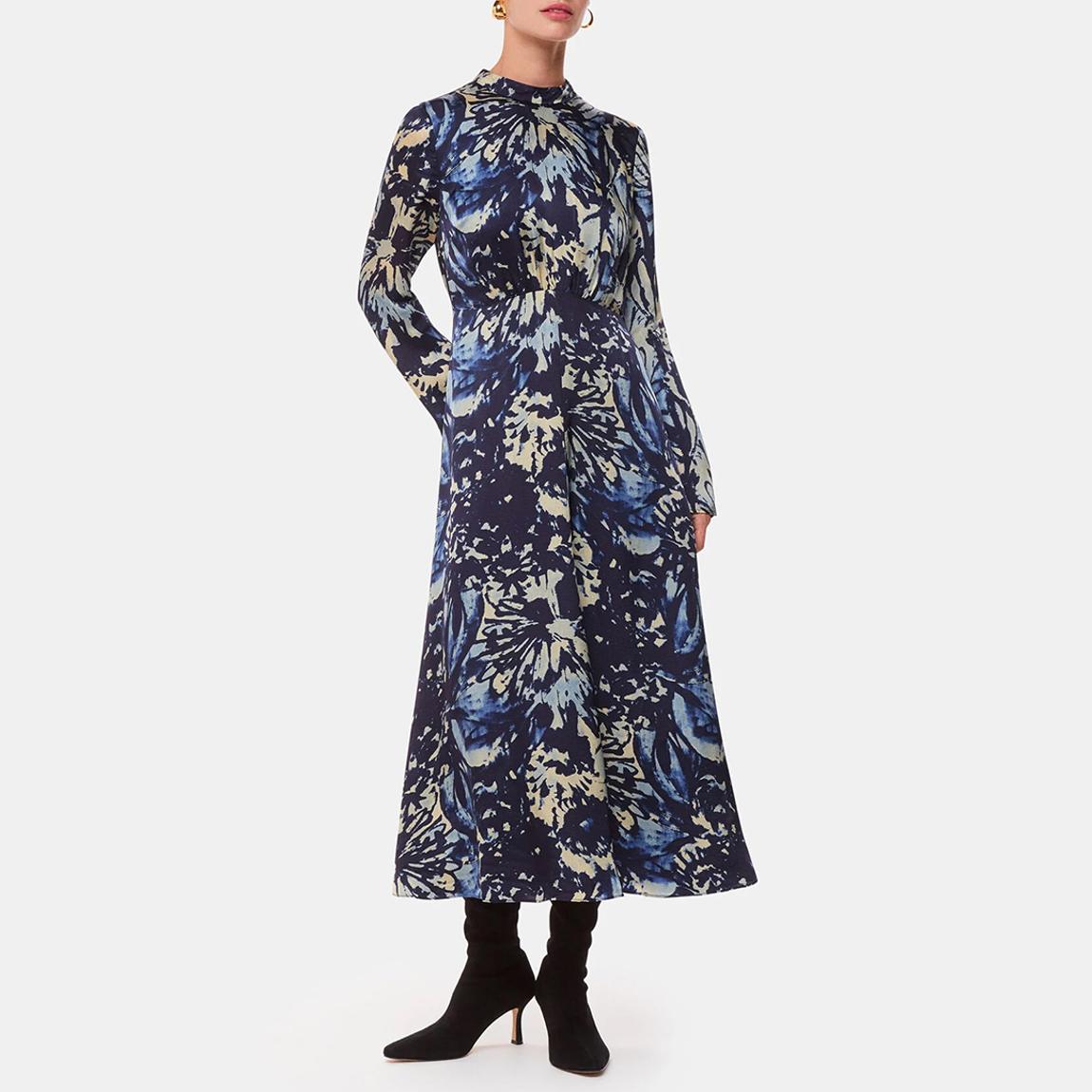 Navy/Multi Dazzled Floral Satin Dress main product photo