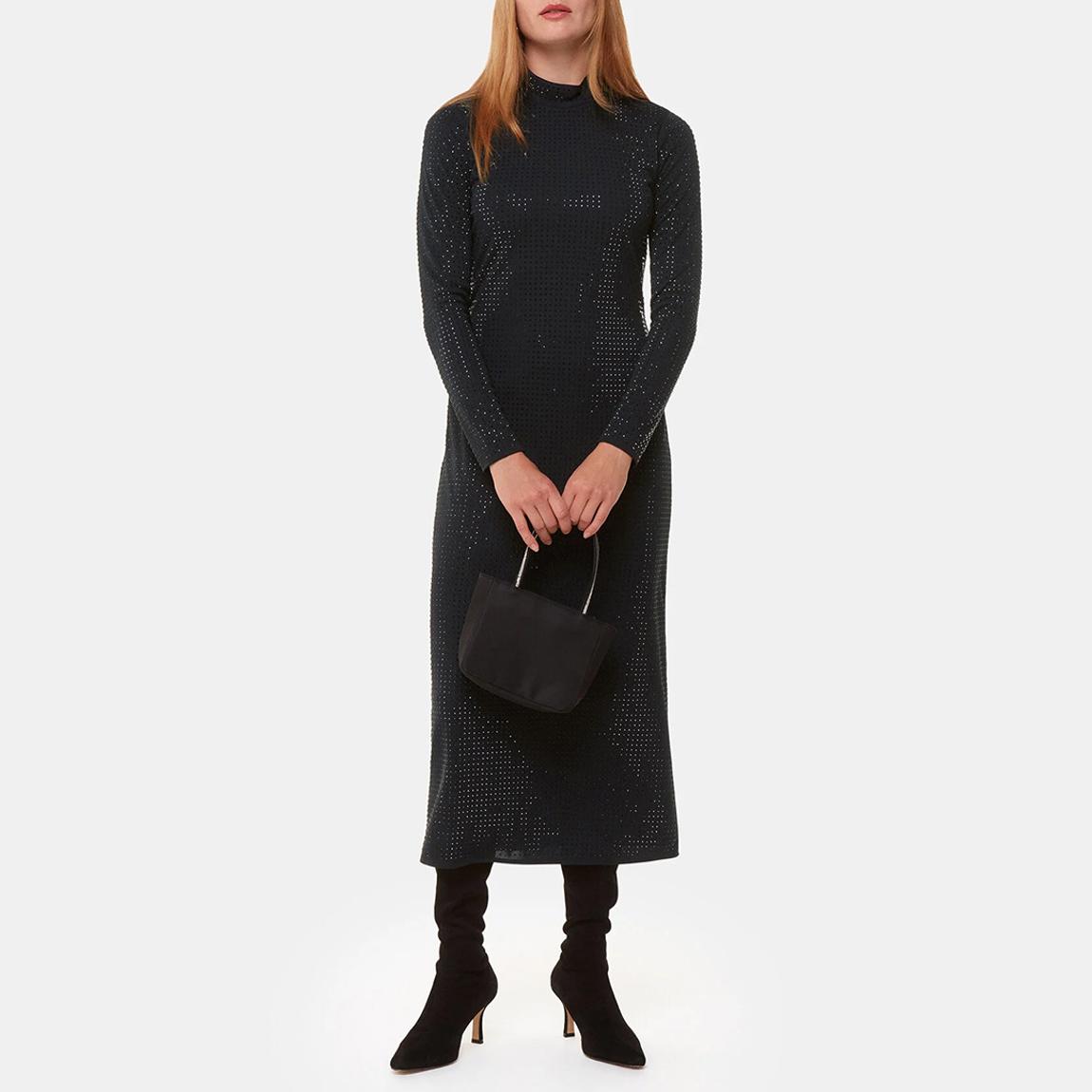 Black Hot Fix Jersey Midi Dress main product photo