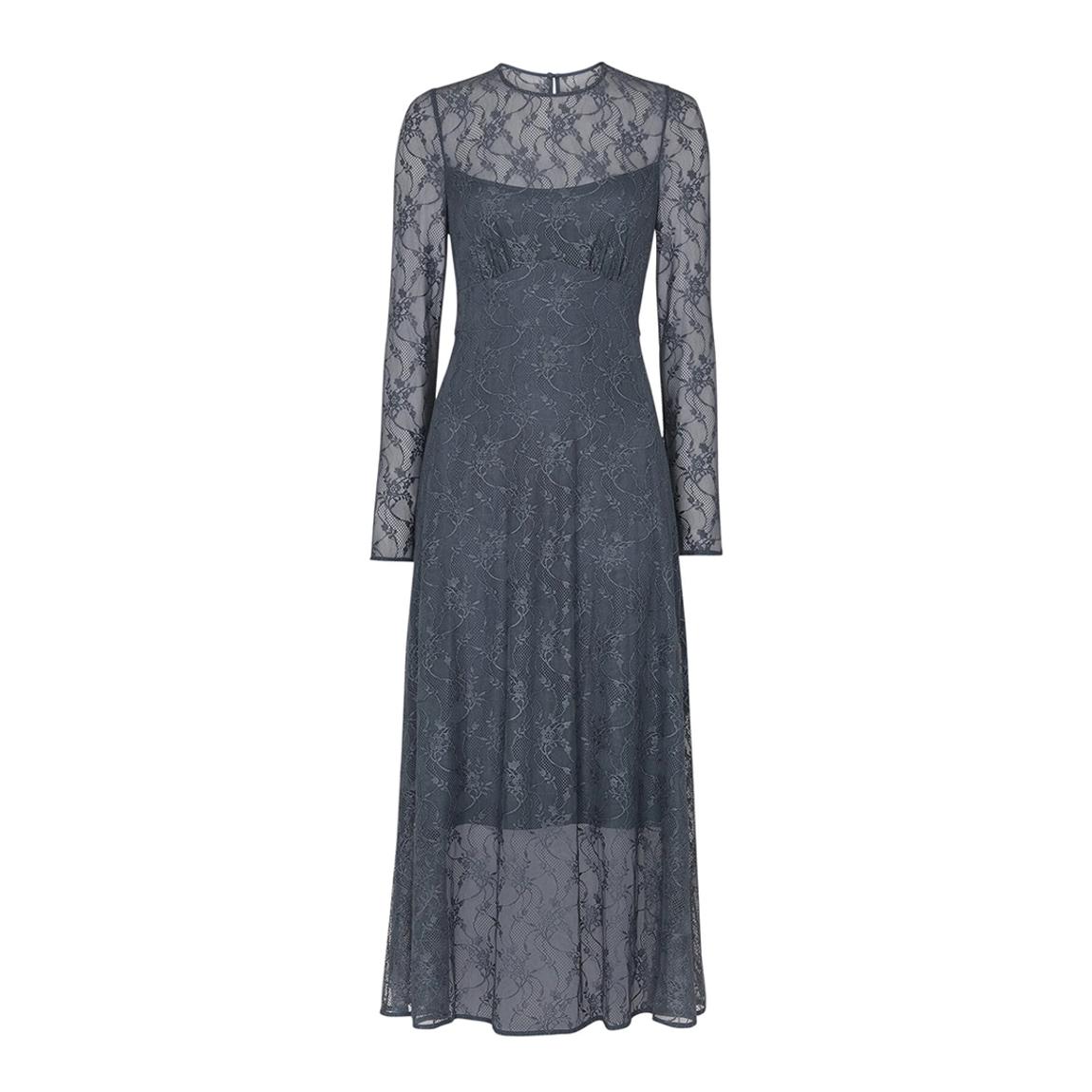 WHISTLES Grey Fay Lace Long Sleeve Dress - BrandAlley WHISTLES Grey Fay Lace Long Sleeve Dress - BrandAlley