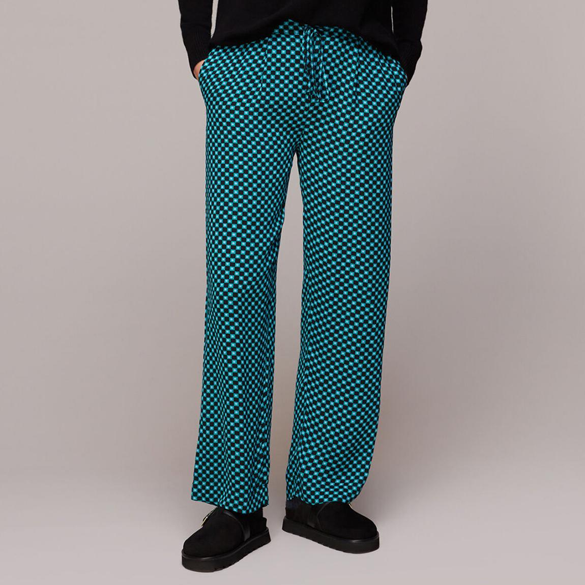 Green Pippa Star Check Print Trousers main product photo