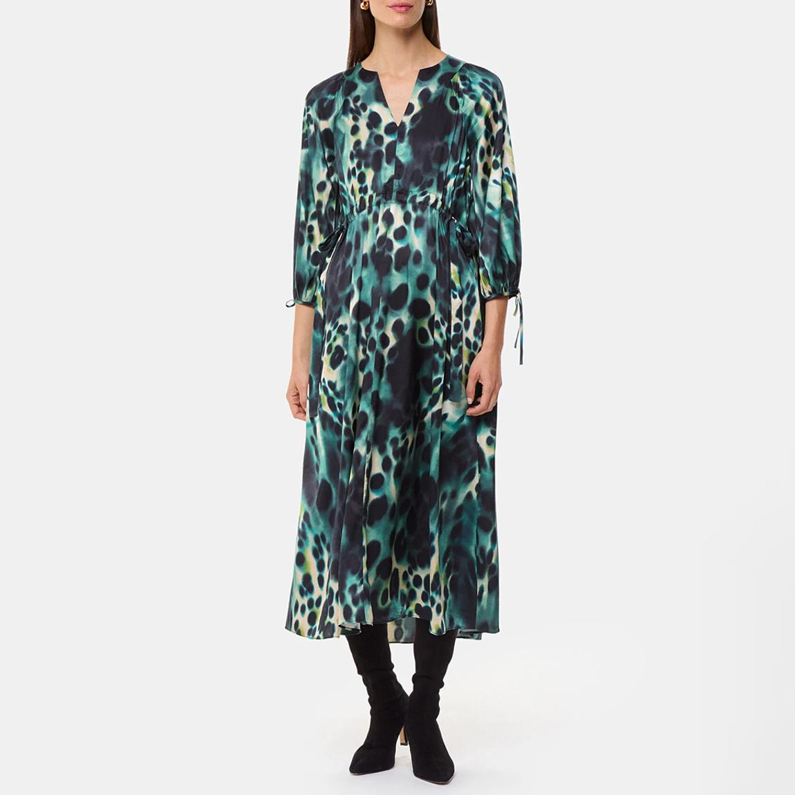 Green Misty Leopard Print Dress main product photo