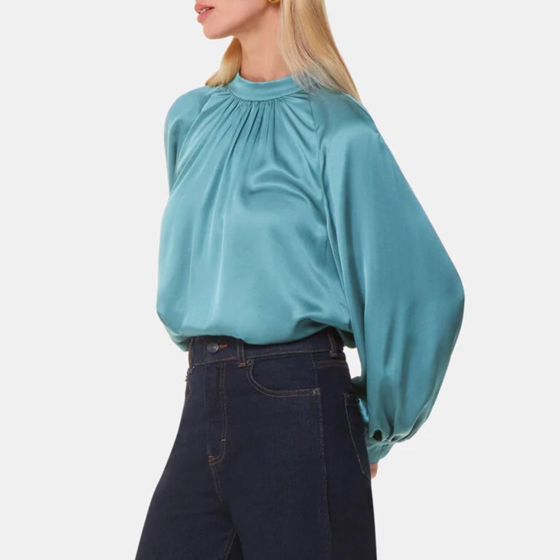 Teal Lea Satin Blouse  main product photo