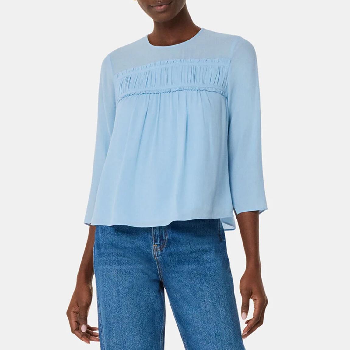 Pale Blue Laya Gather Detail Blouse main product photo