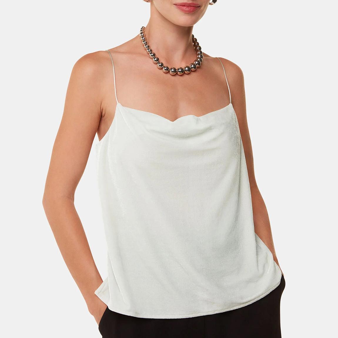 Silver Velvet Cowl Neck Cami main product photo